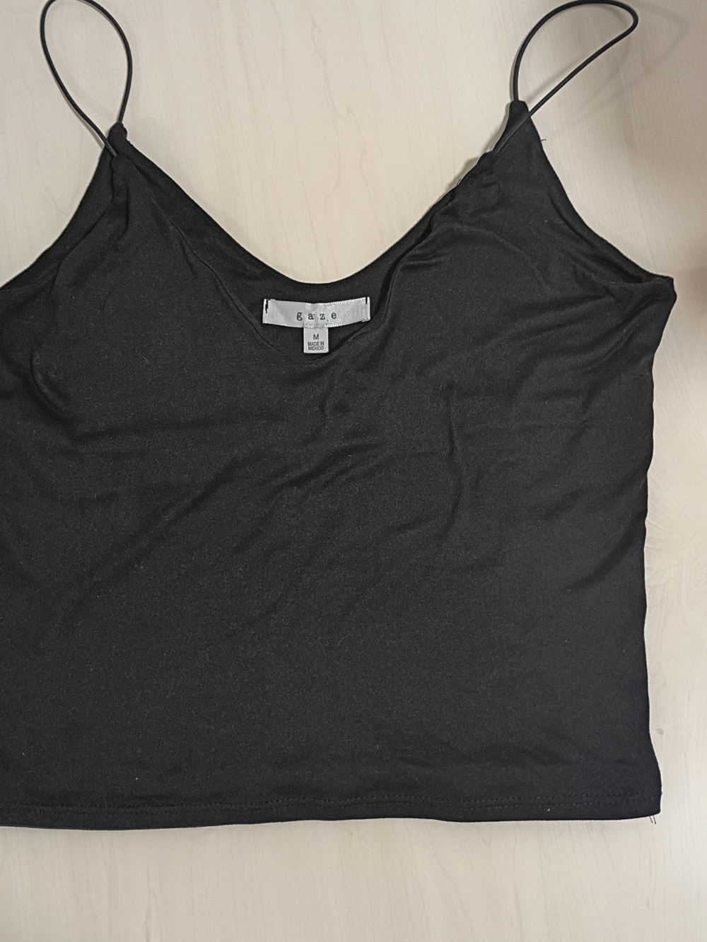 gaze Black Spaghetti Strap Crop Cami - Picture 2 of 5